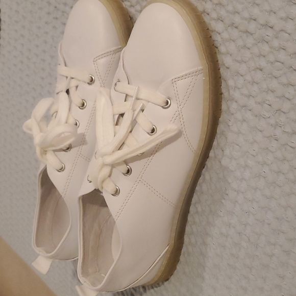 Zara White Leather Low Top Sneakers Size 39 (#7) - Picture 4 of 8